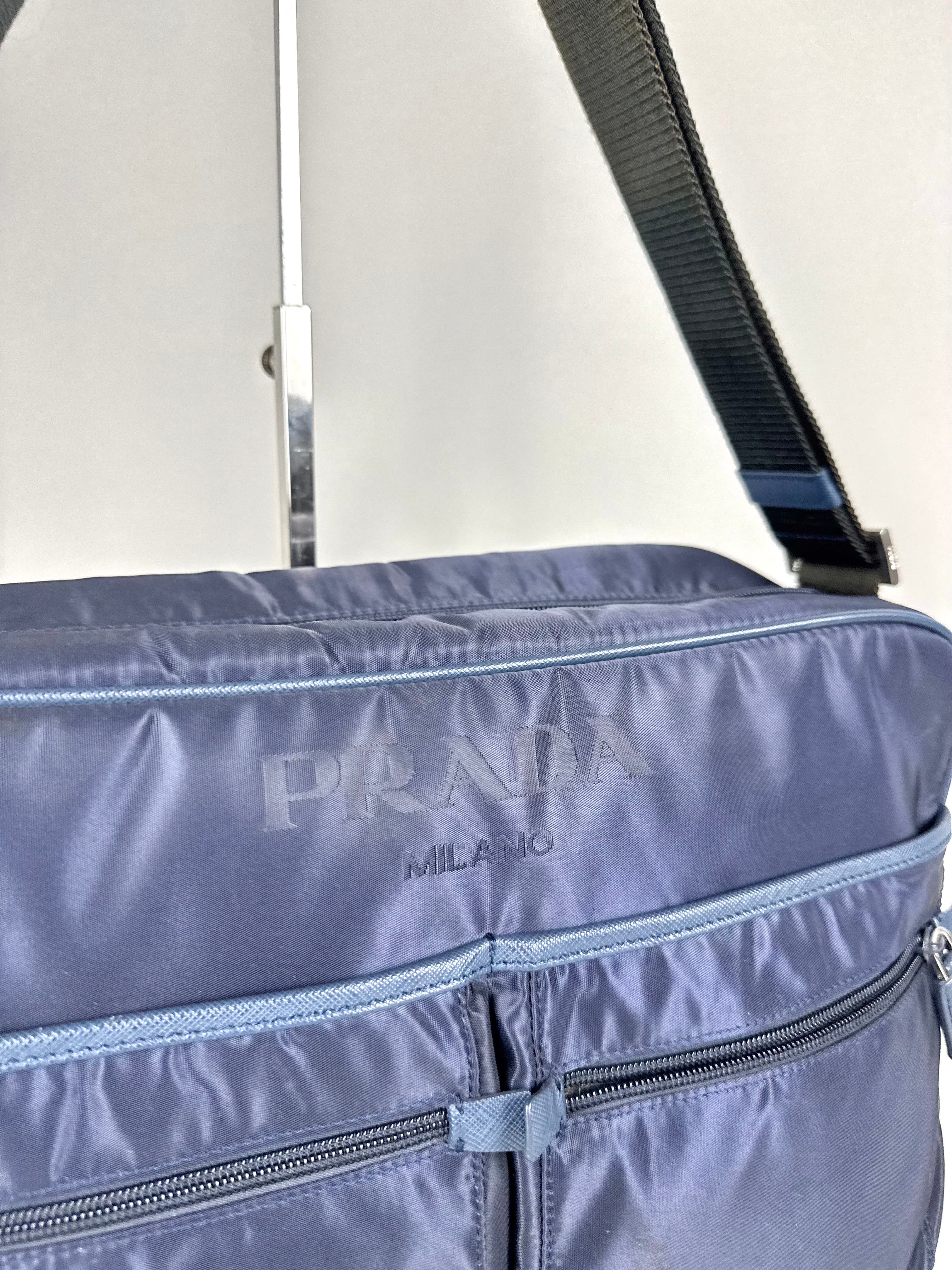 Prada Nylon Messenger Bag Navy
