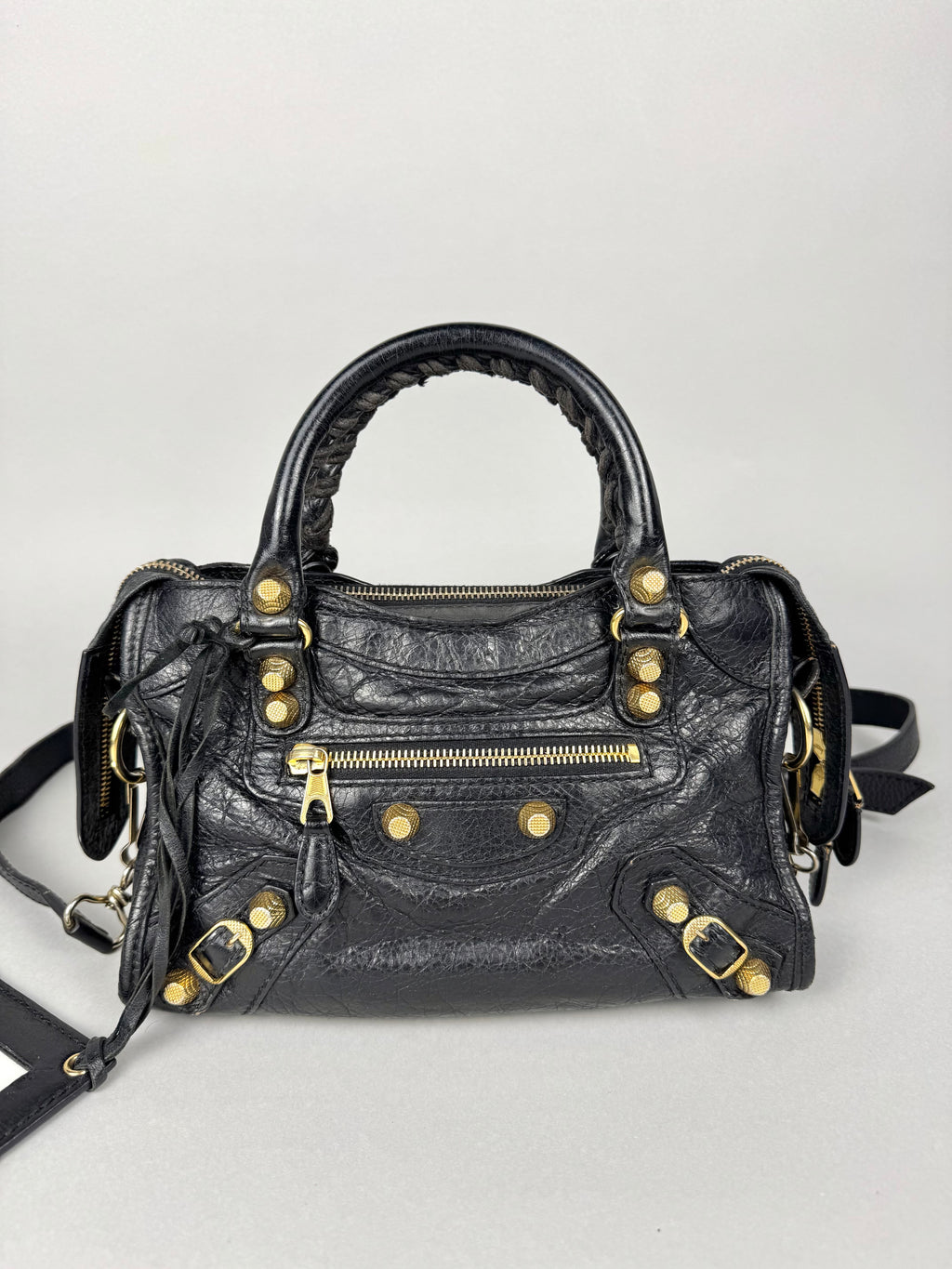 Balenciaga Agneau Mini City Black Leather