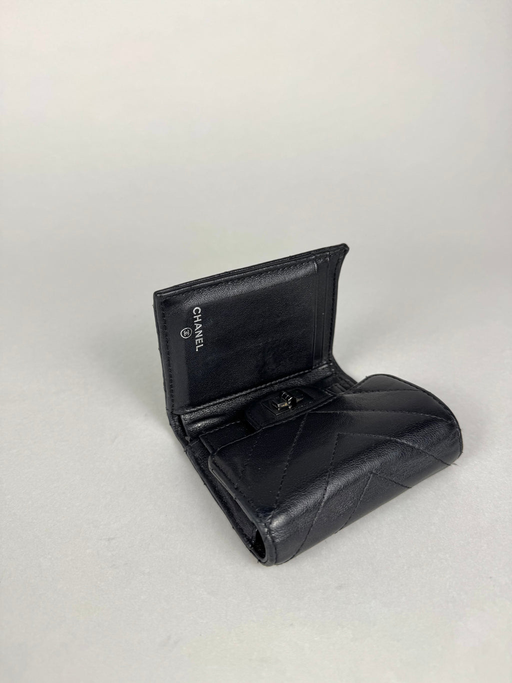 Chanel Wallet Chevron Quilted Aged Calfskin Leather