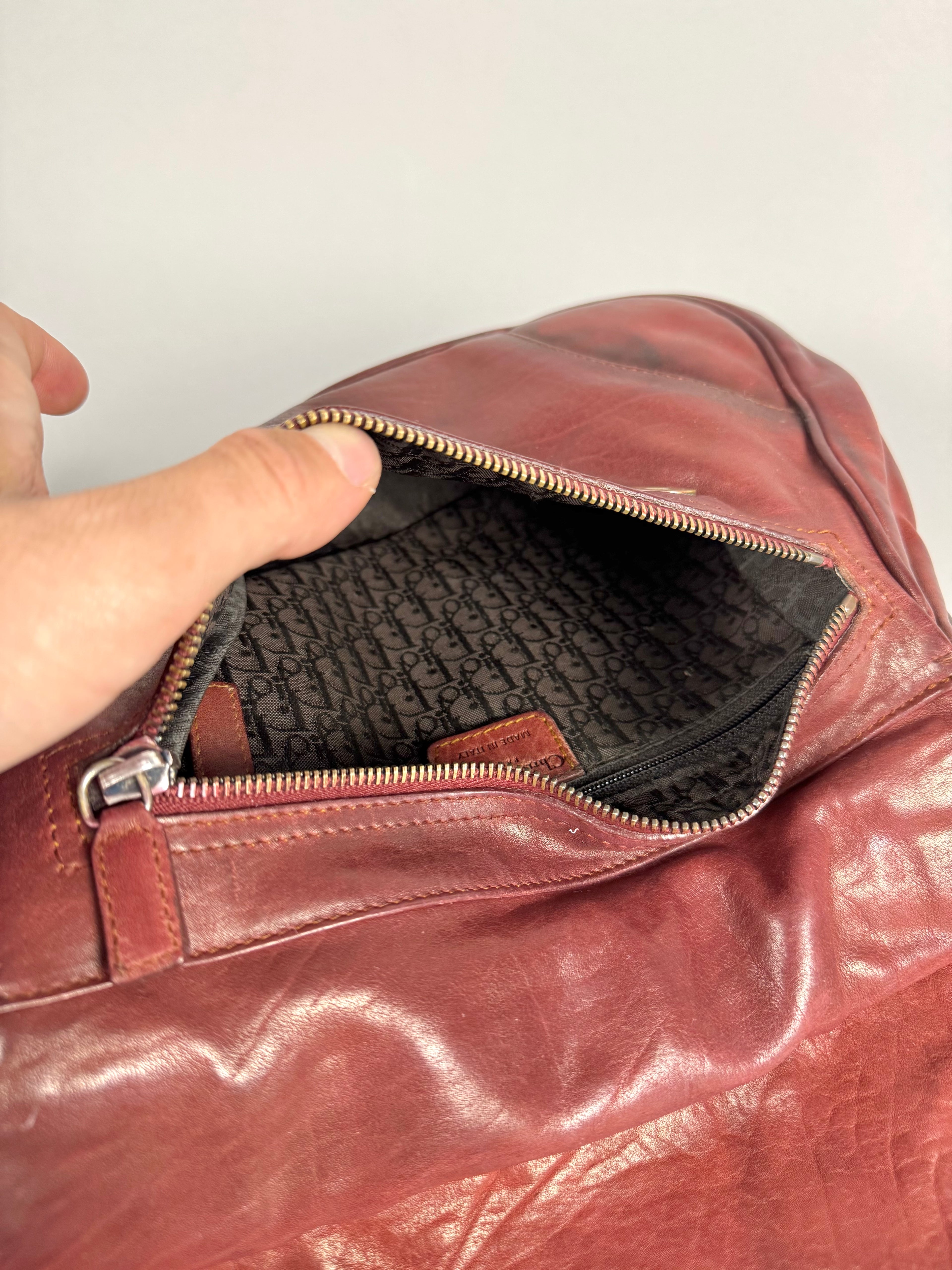 Christian Dior Gaucho Double Red Leather