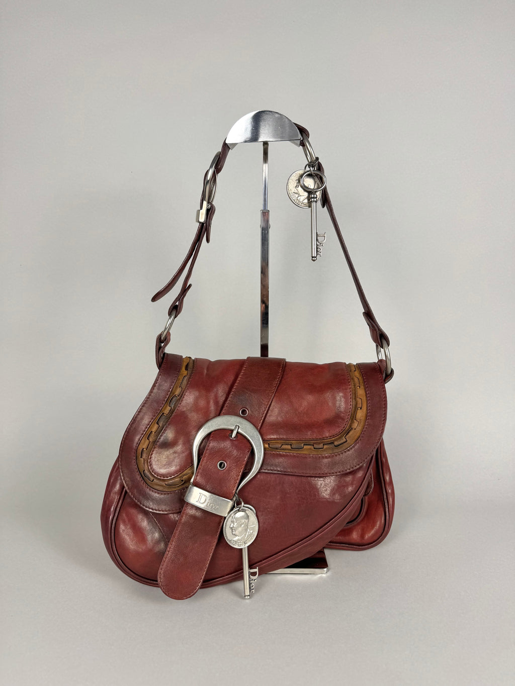 Christian Dior Gaucho Double Red Leather