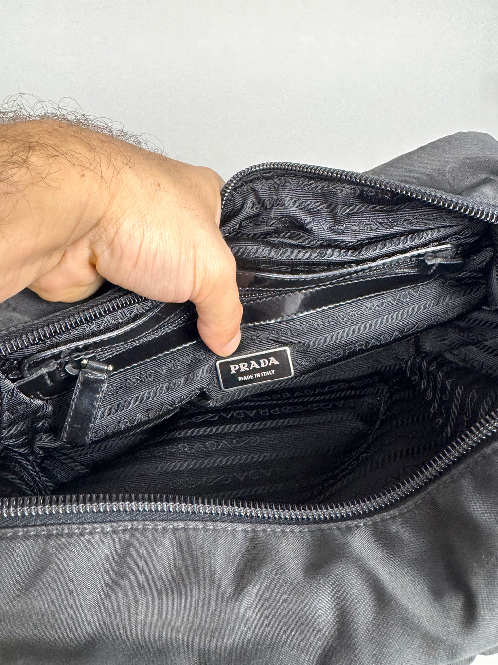 Prada Tessuto Black Nylon Shoulder