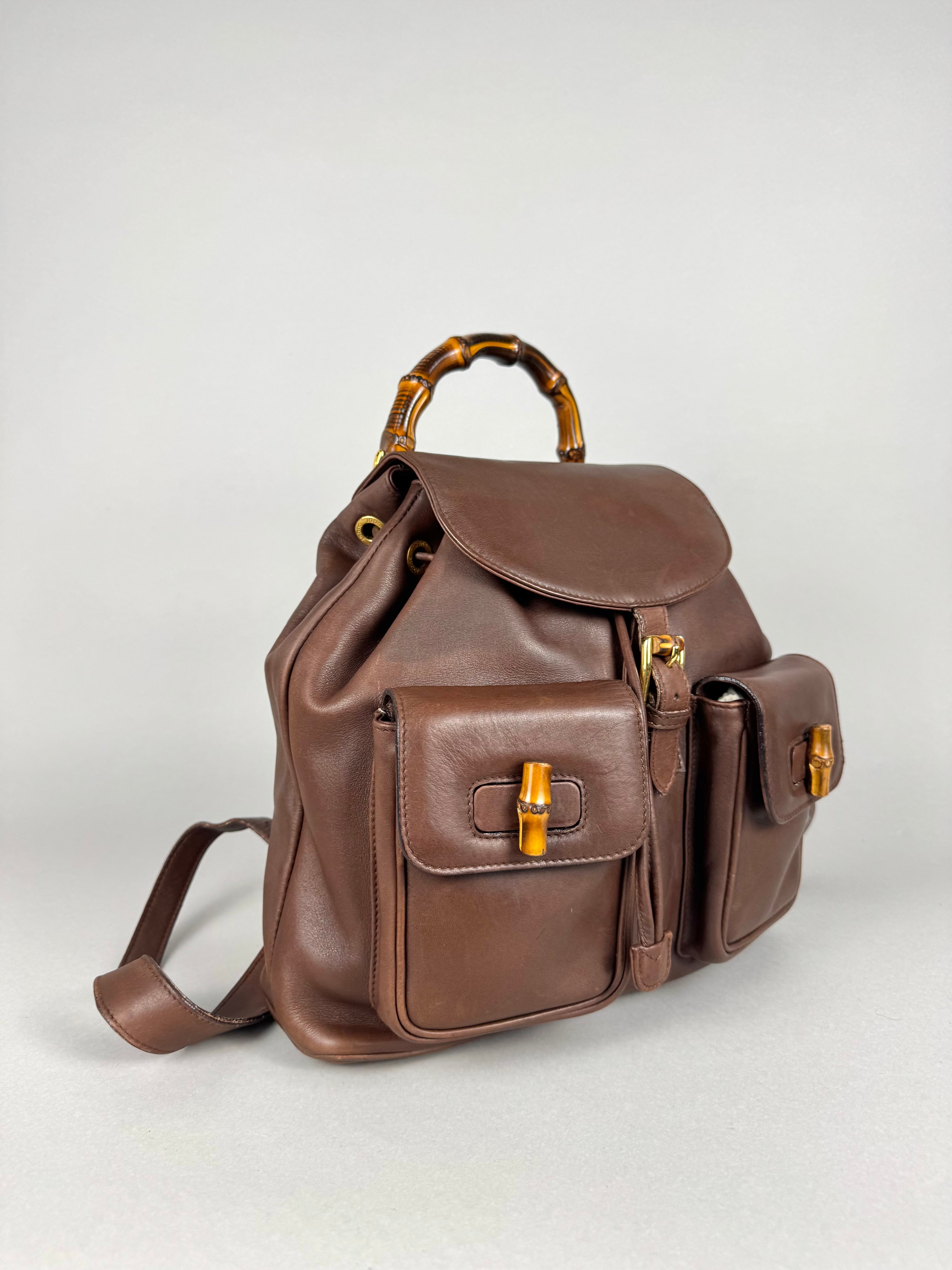 Gucci Brown Leather Backpack