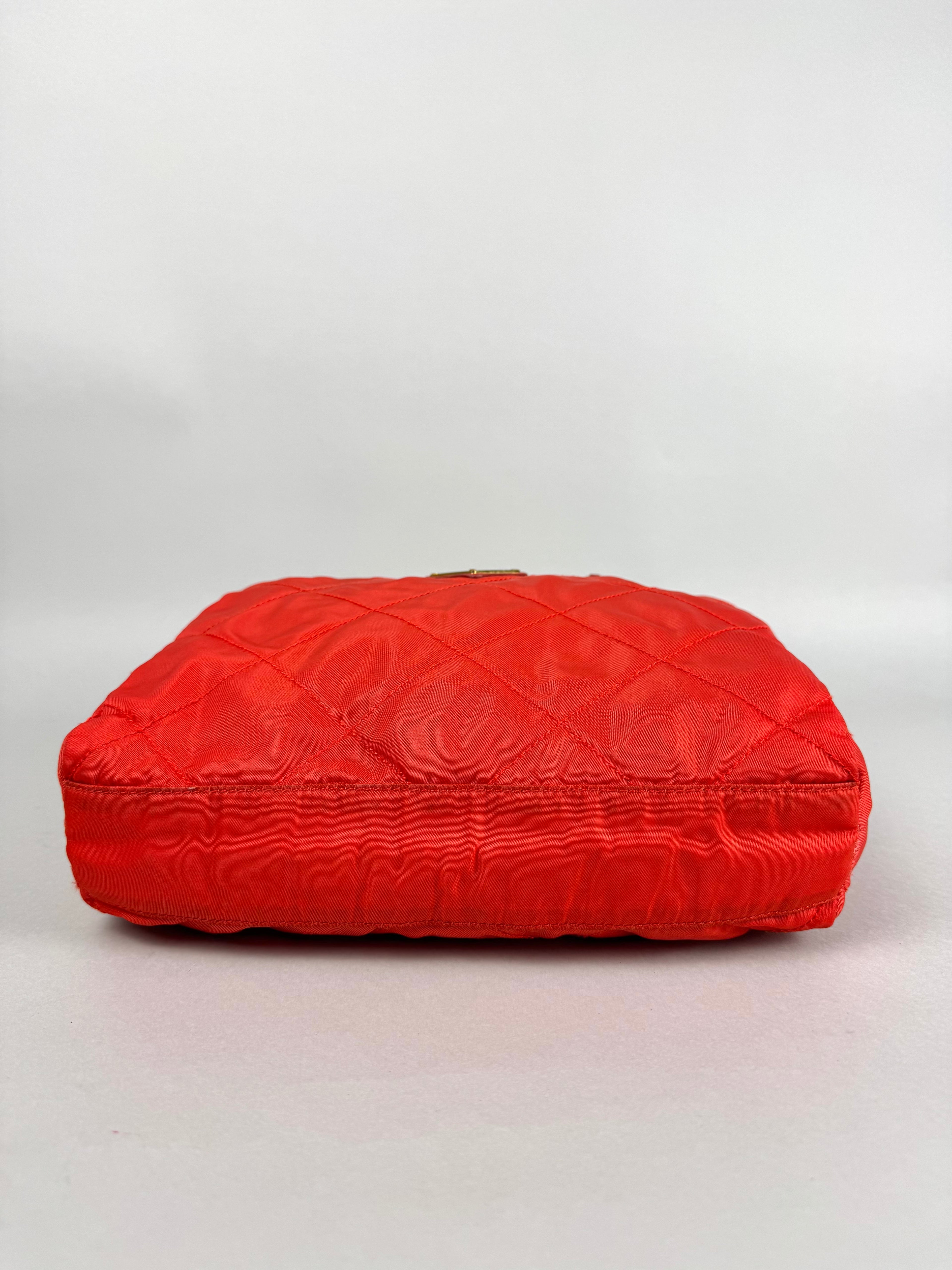 Prada Quilted Chain Nylon Red