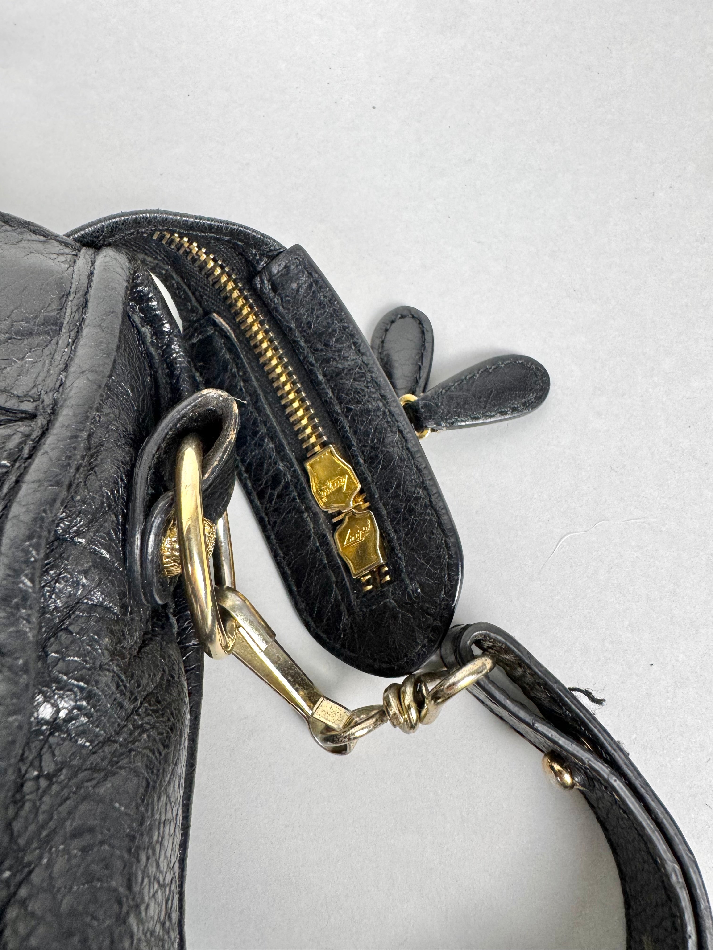 Balenciaga Agneau Mini City Black Leather