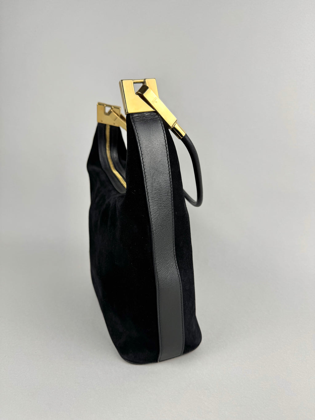 Gucci Black Suede Leather Shoulder