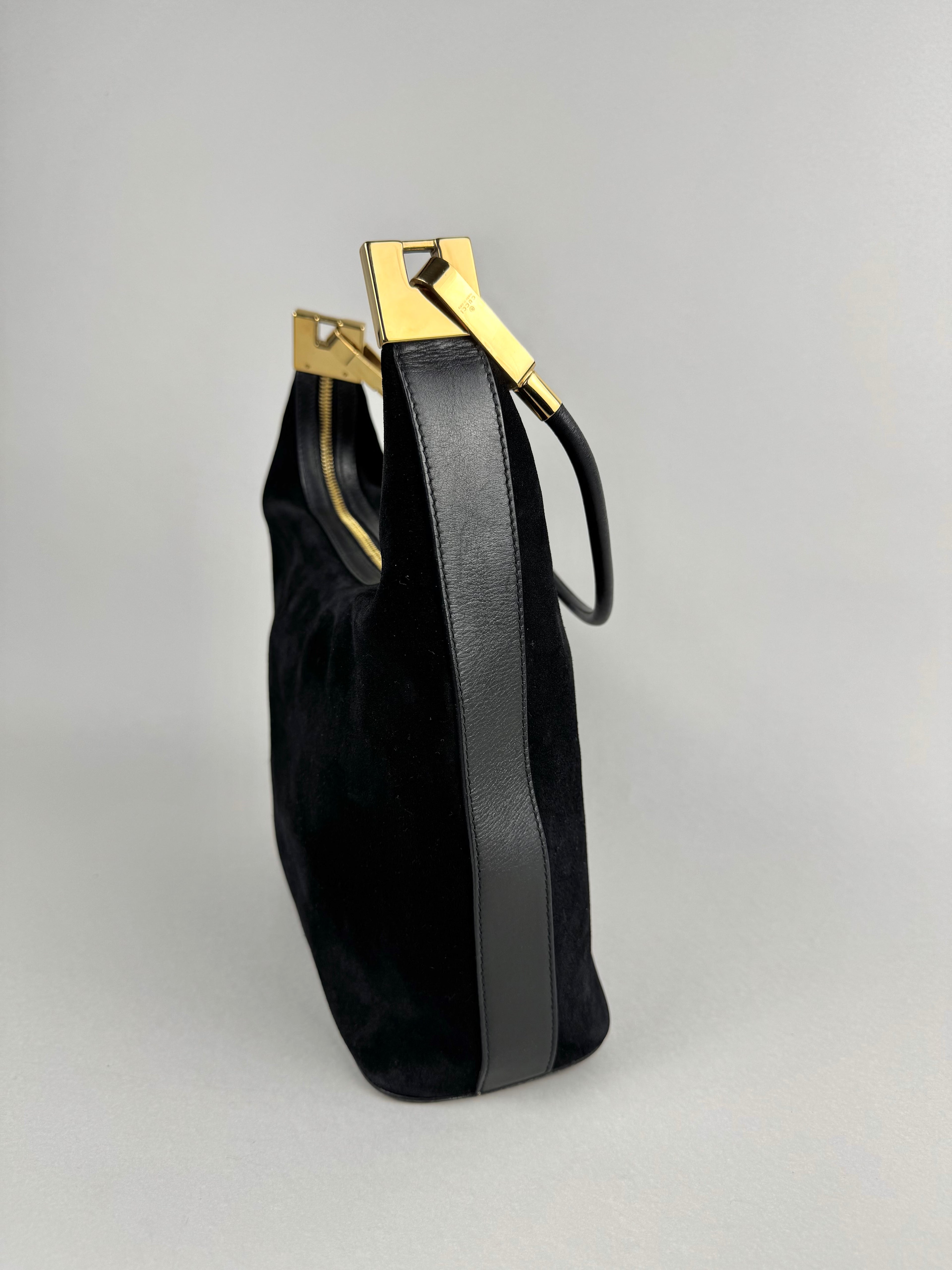 Gucci Black Suede Leather Shoulder