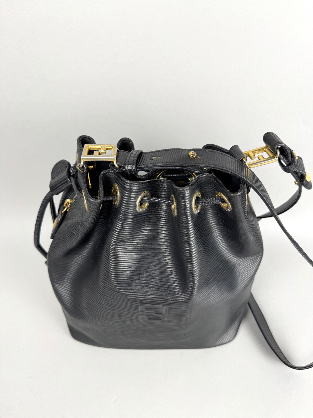 Fendi Bucket Black Epi Leather with Pouch