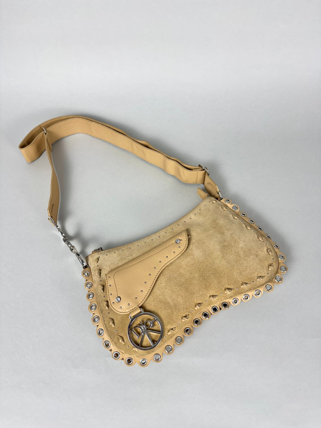 Christian Dior Peace and Love Suede Leather Crossbody Bag