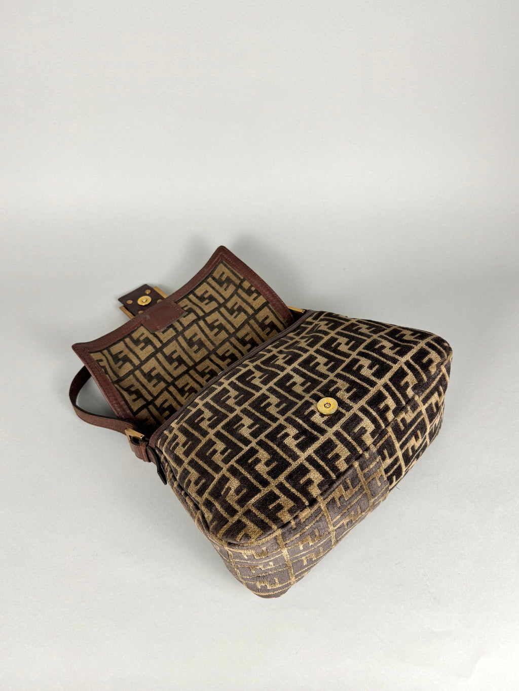 Fendi Mamma Baguette Monogram Zucca Velour