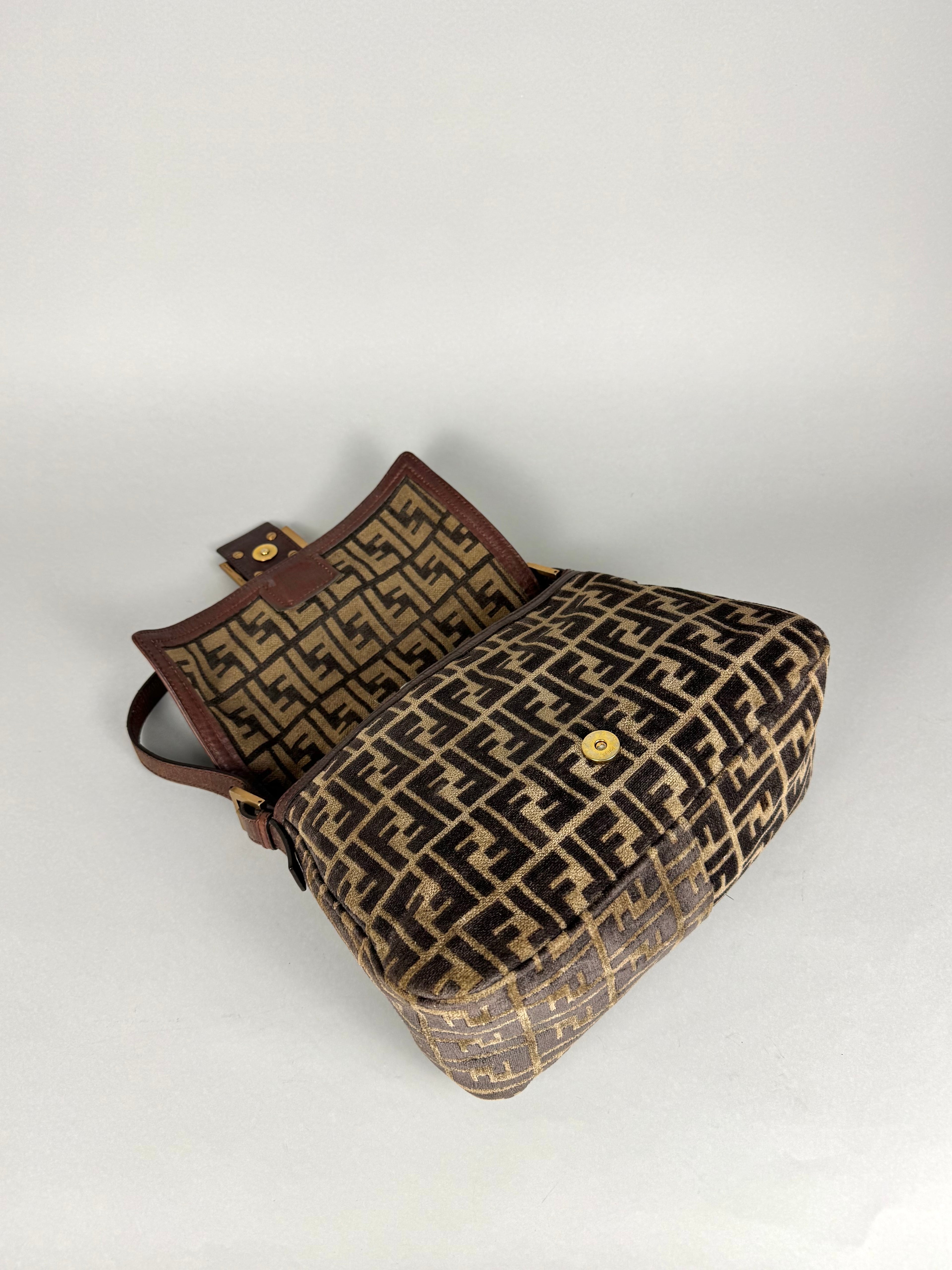 Fendi Mamma Baguette Monogram Zucca Velour