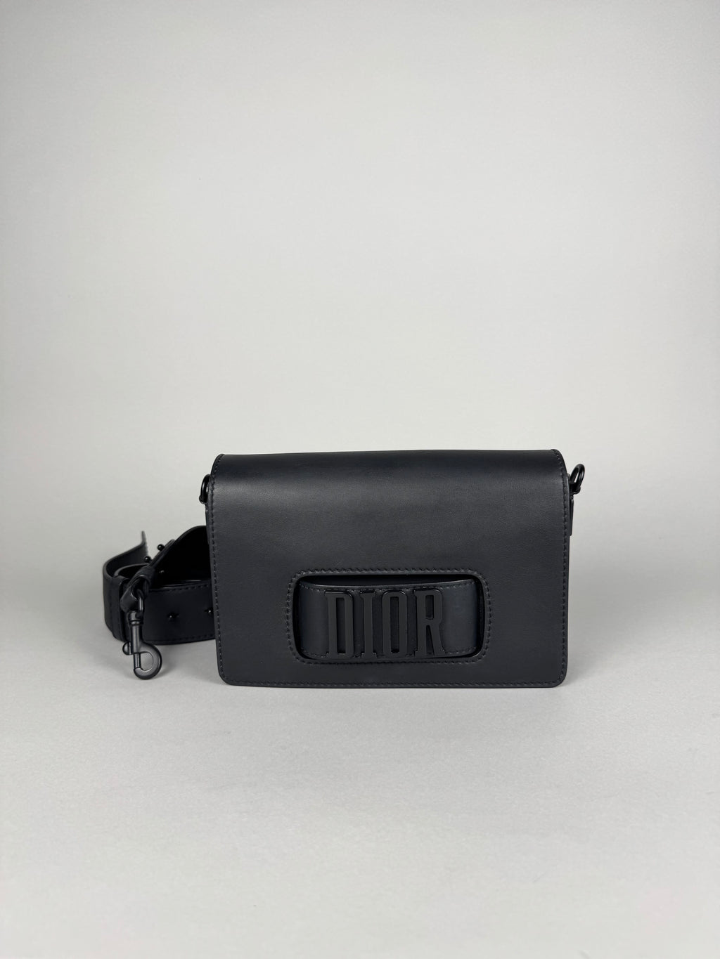Christian Dio(r)evolution Black Ultramatte Calfskin Leather Flap Bag