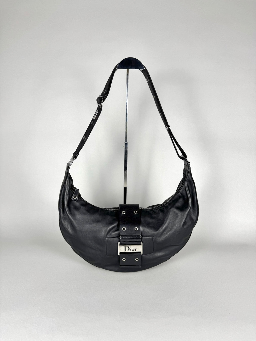 Christian Dior Street Chic Half Moon Leather Black