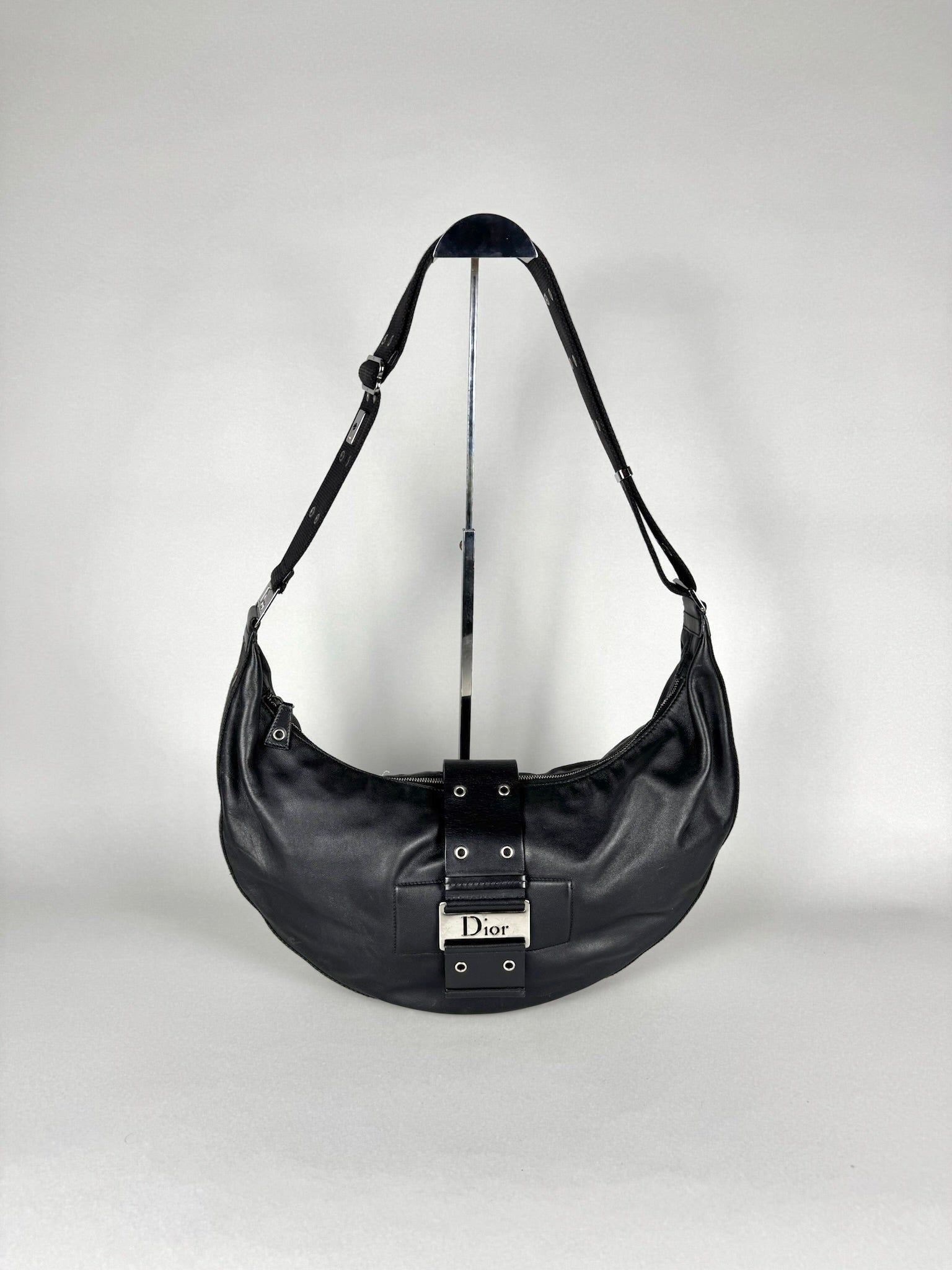 Christian Dior Street Chic Half Moon Leather Black