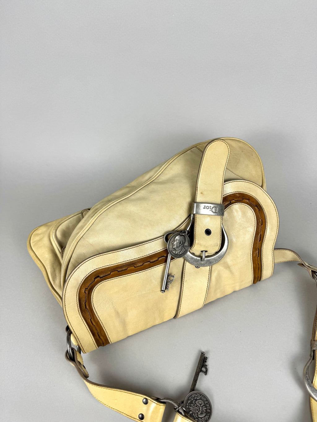 Christian Dior Gaucho Double Leather Off White