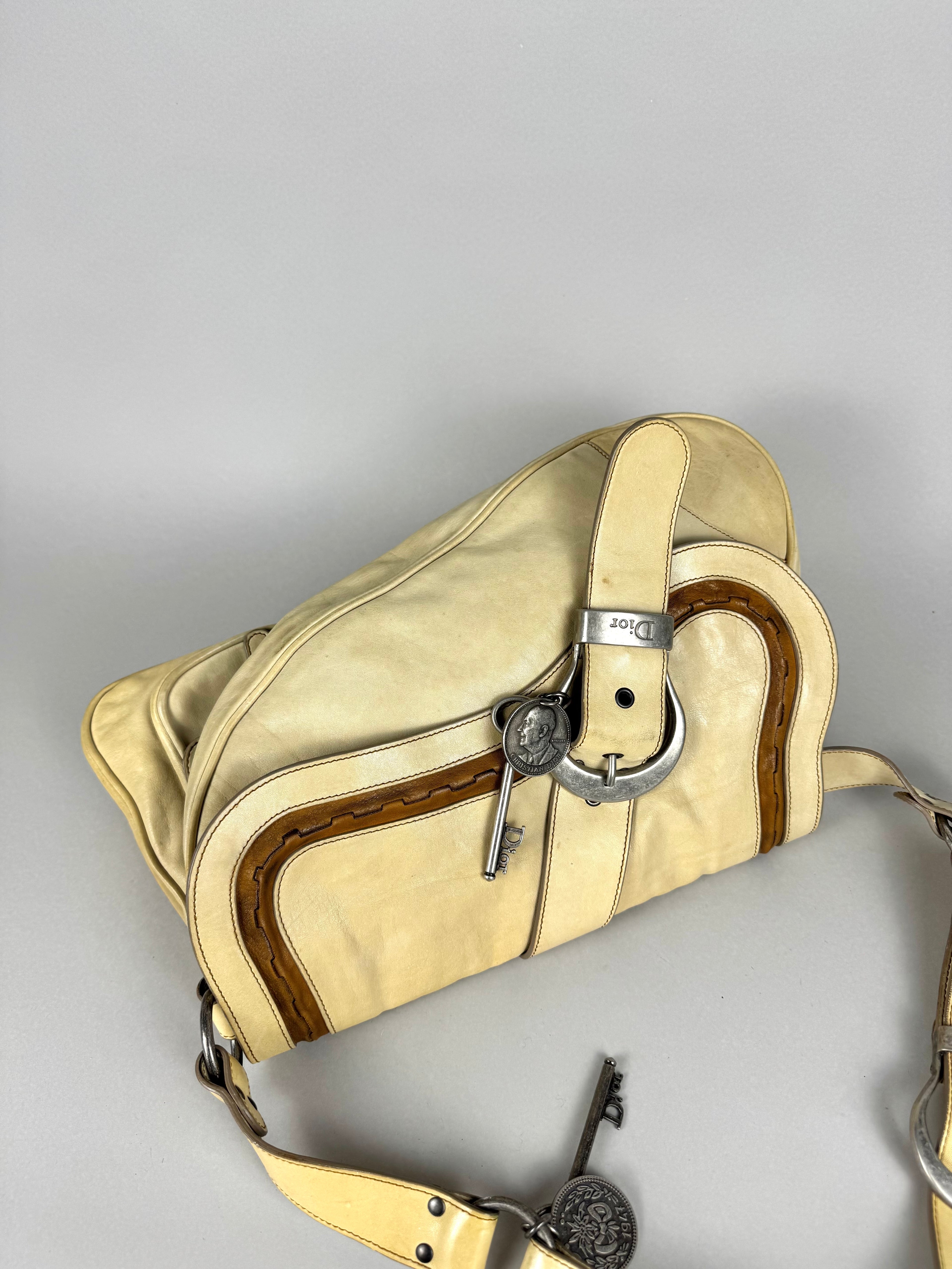 Christian Dior Gaucho Double Leather Off White