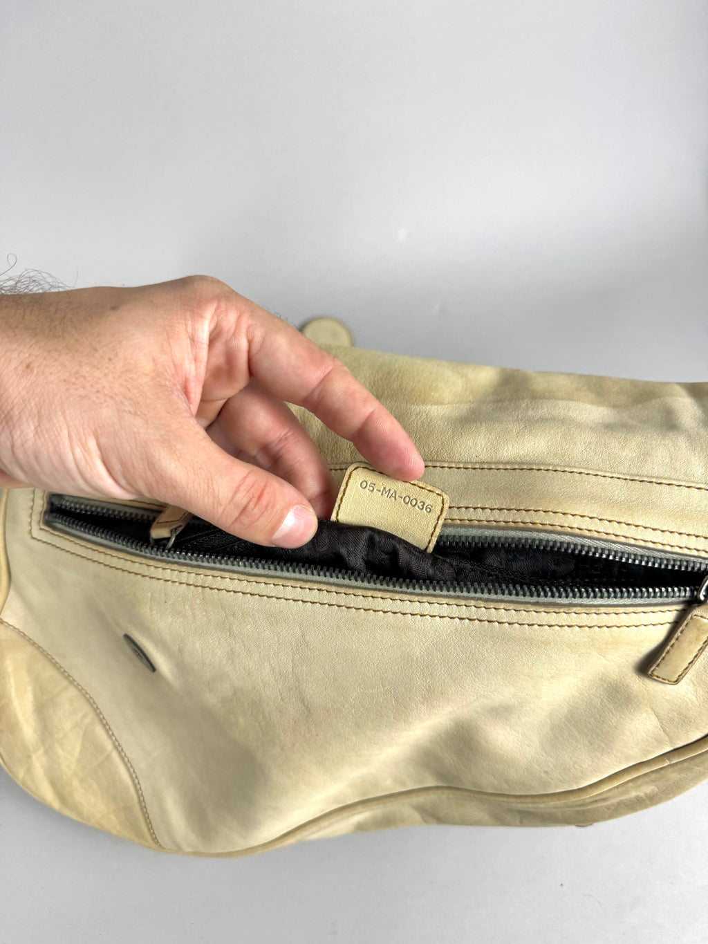 Christian Dior Gaucho Double Leather Off White