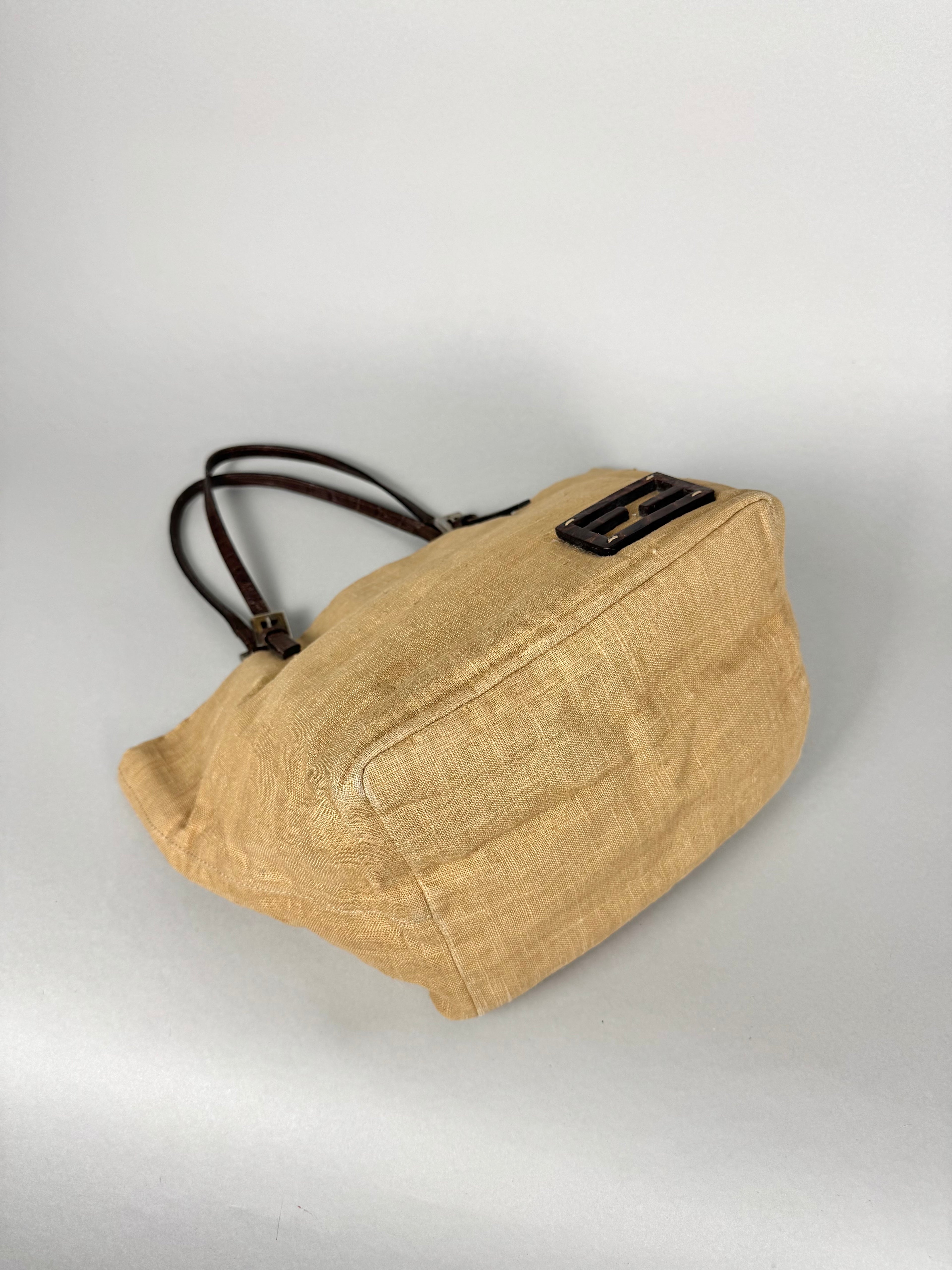 Fendi Linen Tote Shopping