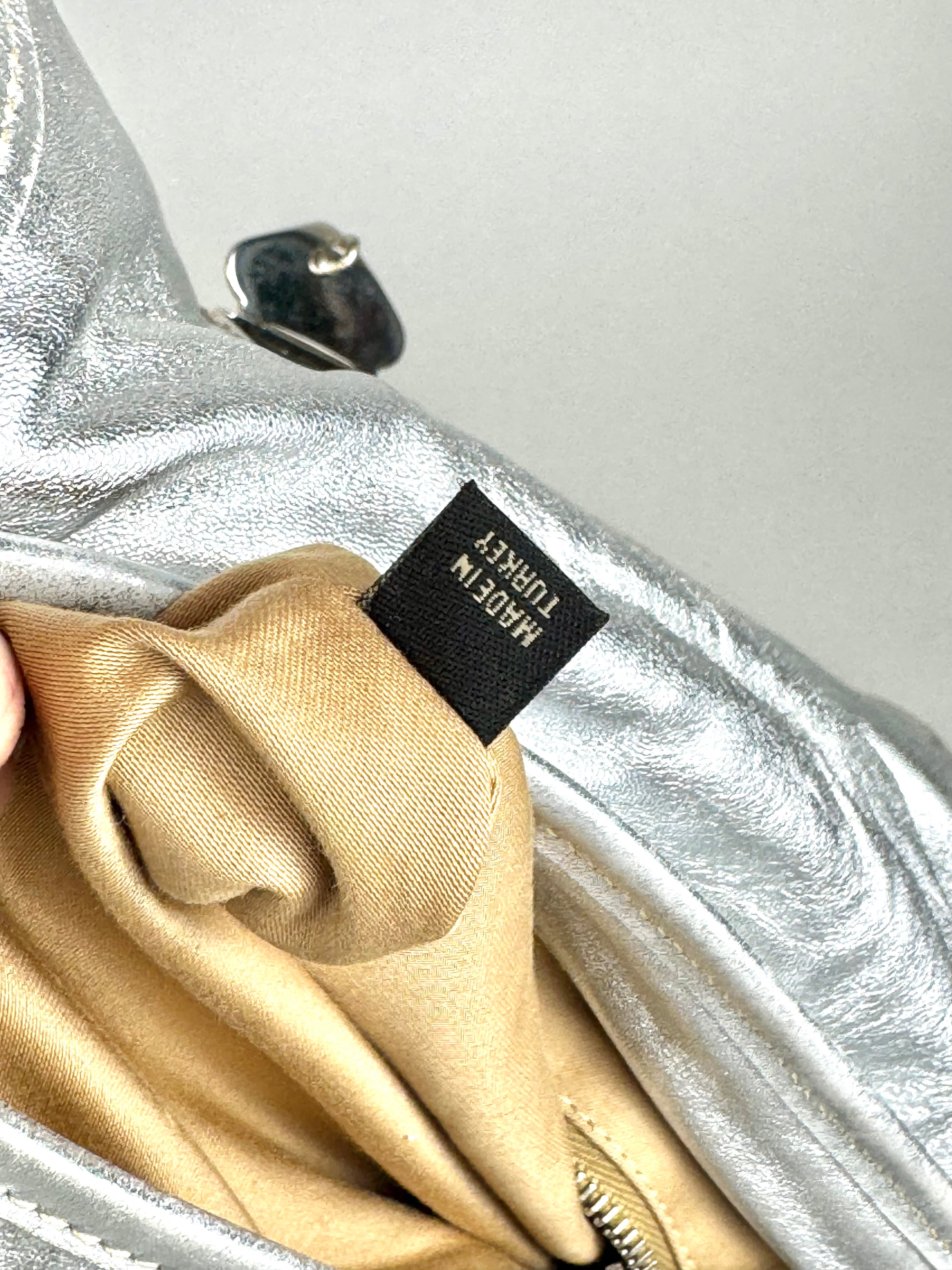 Miu Miu Silver Leather Harlequin Patchwork Coffer Matelass Hobo