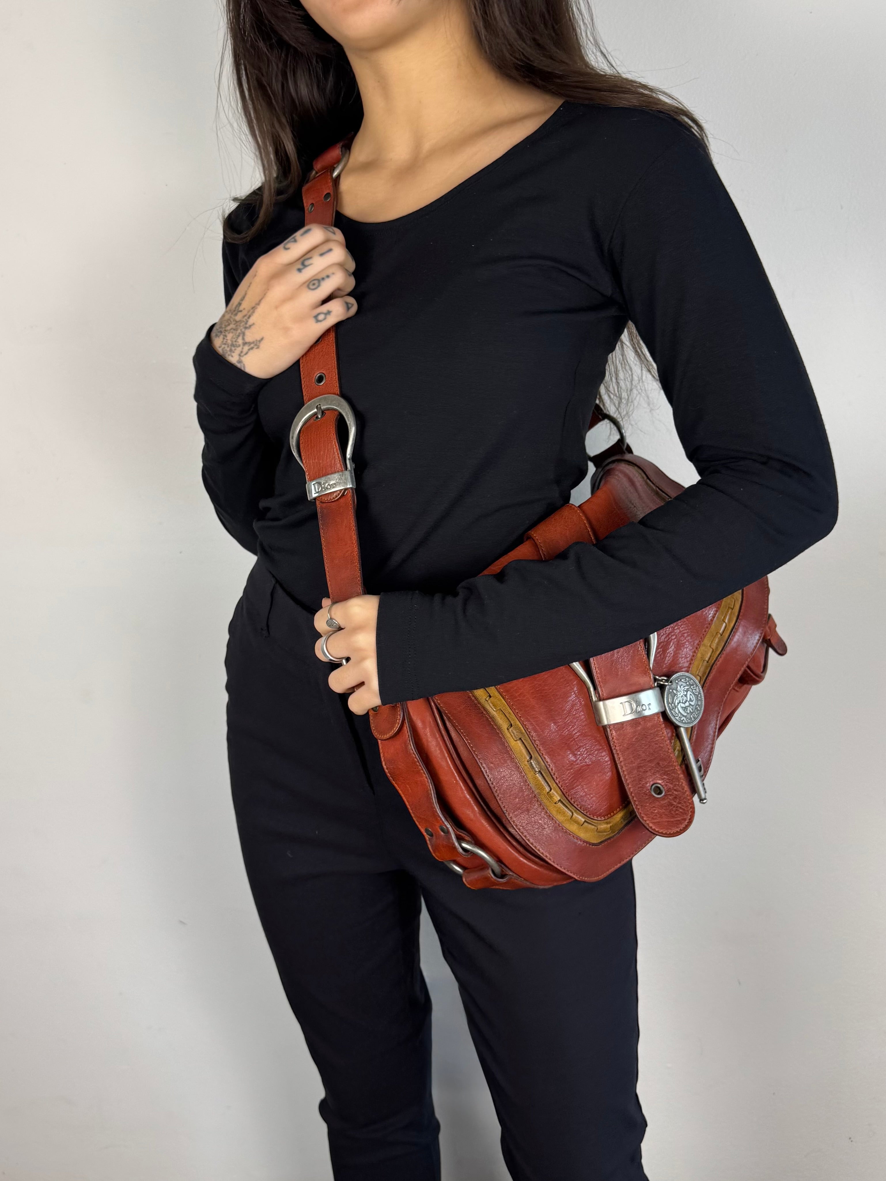 Christian Dior Gaucho Leather Red