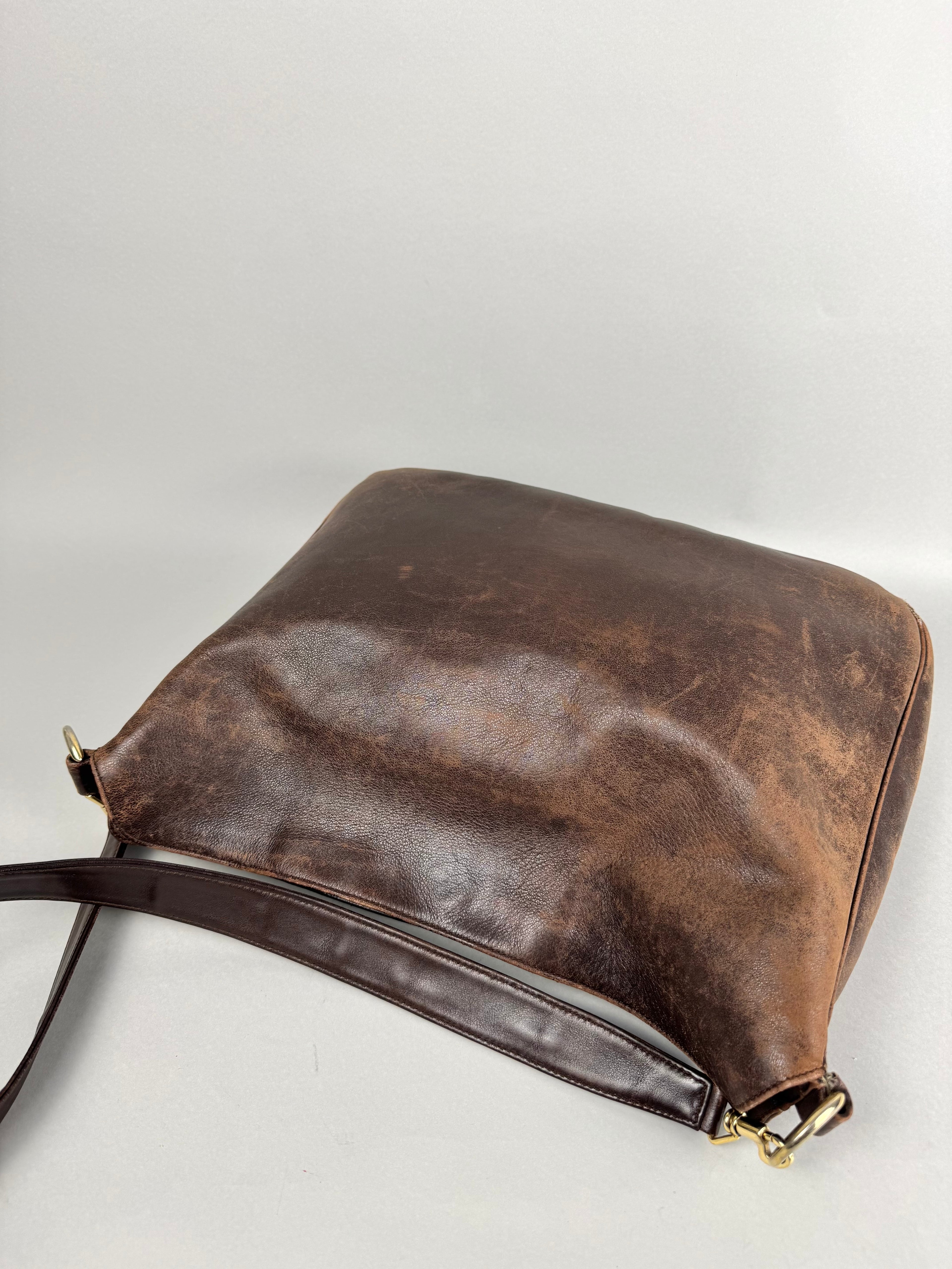 Gucci Toned Brown Leather Large Crossbody