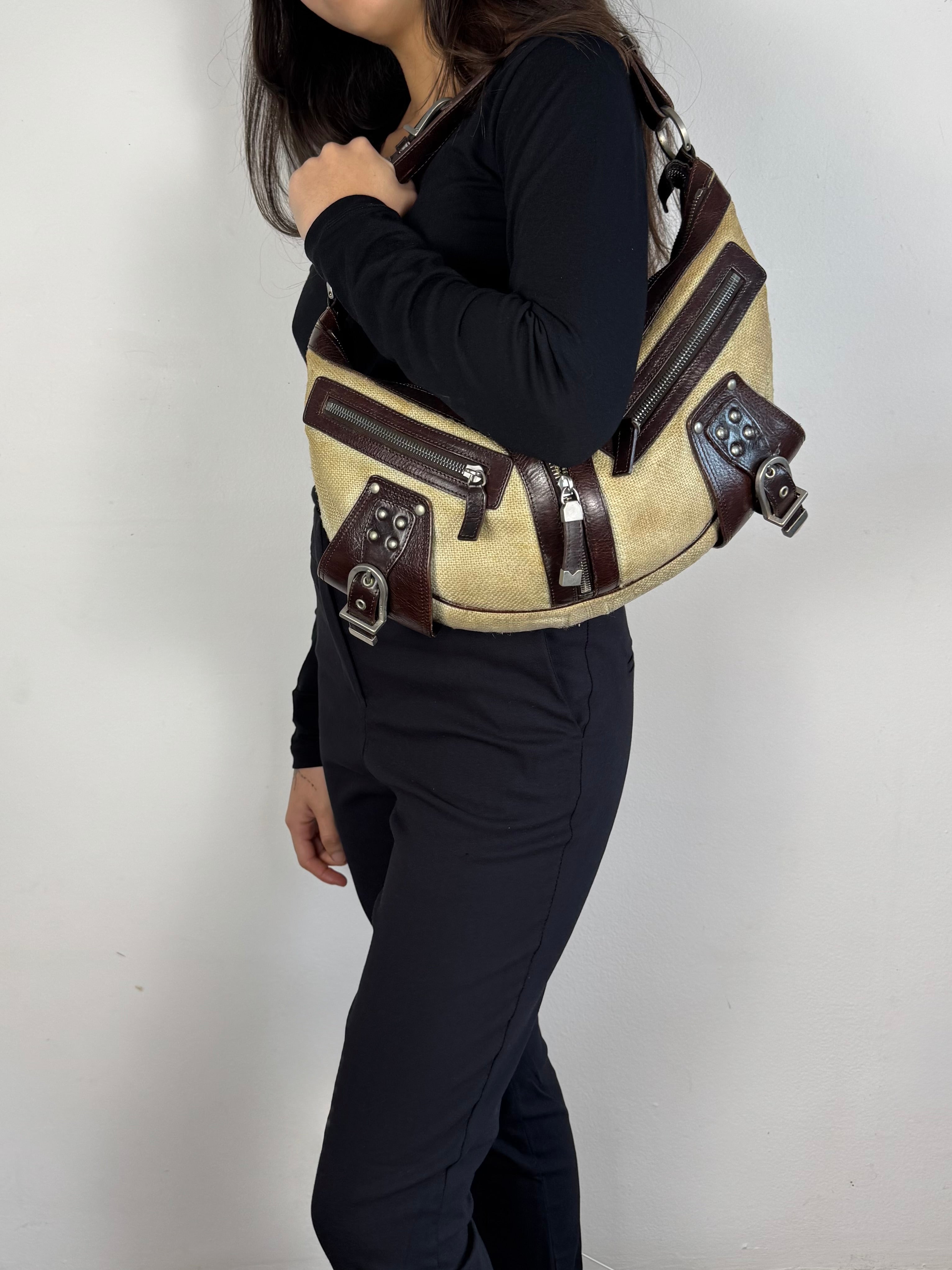Versace Half Moon Biker Hobo