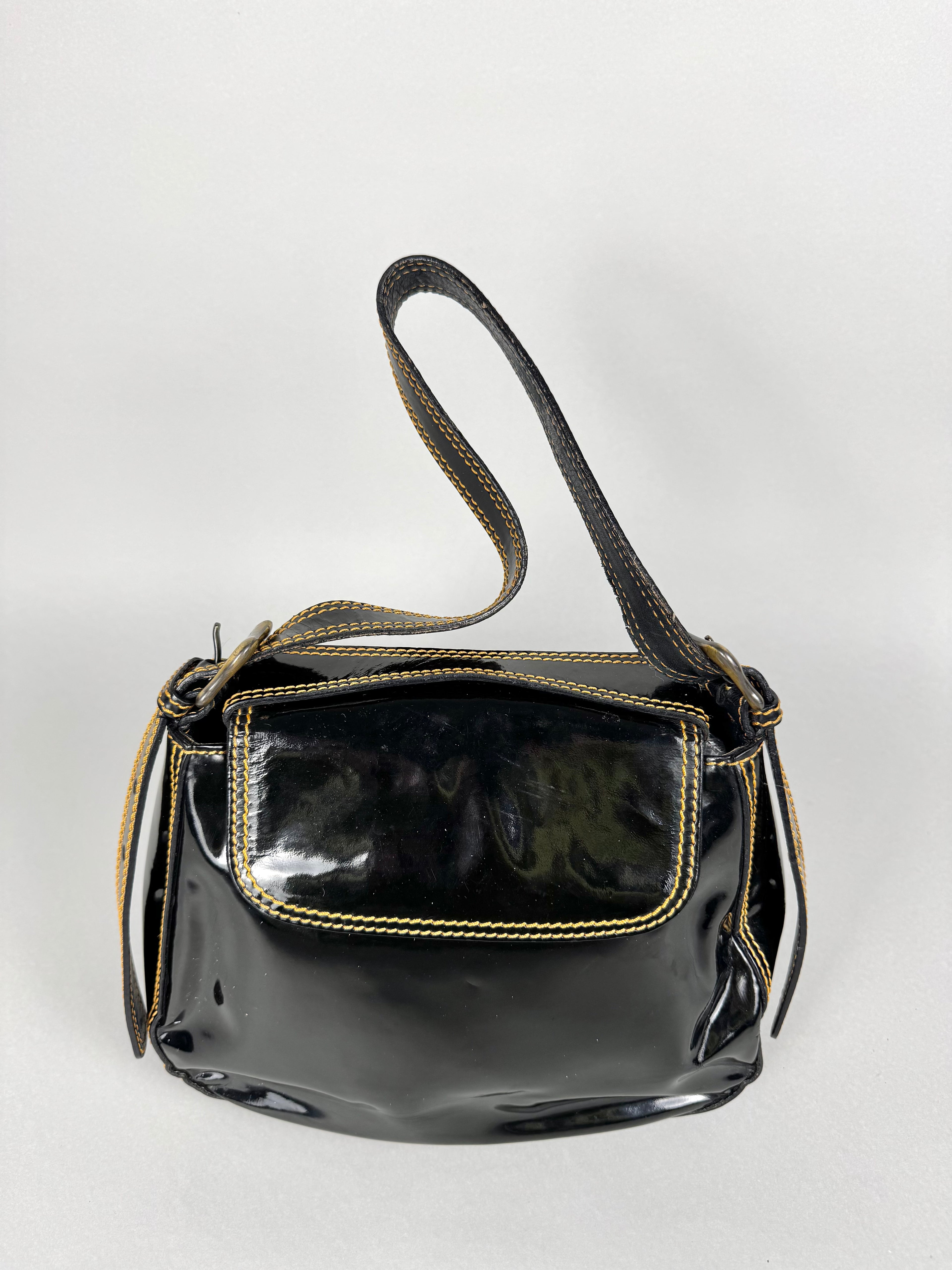 Fendi Patent Leather B Black