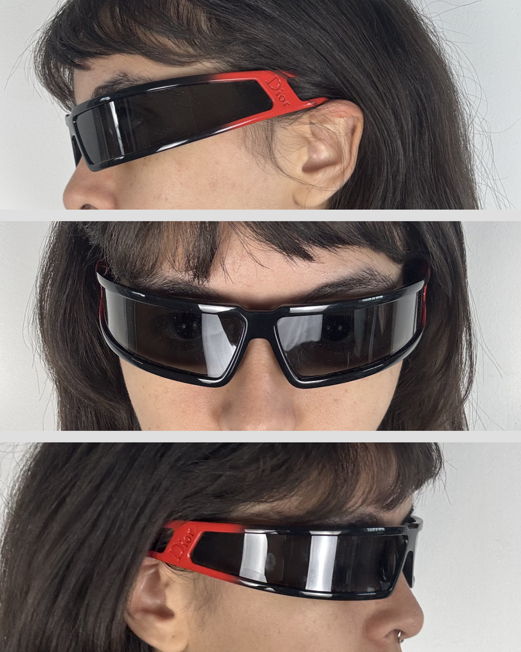 Christian Dior Red and Black Bandage 1 Sunglasses
